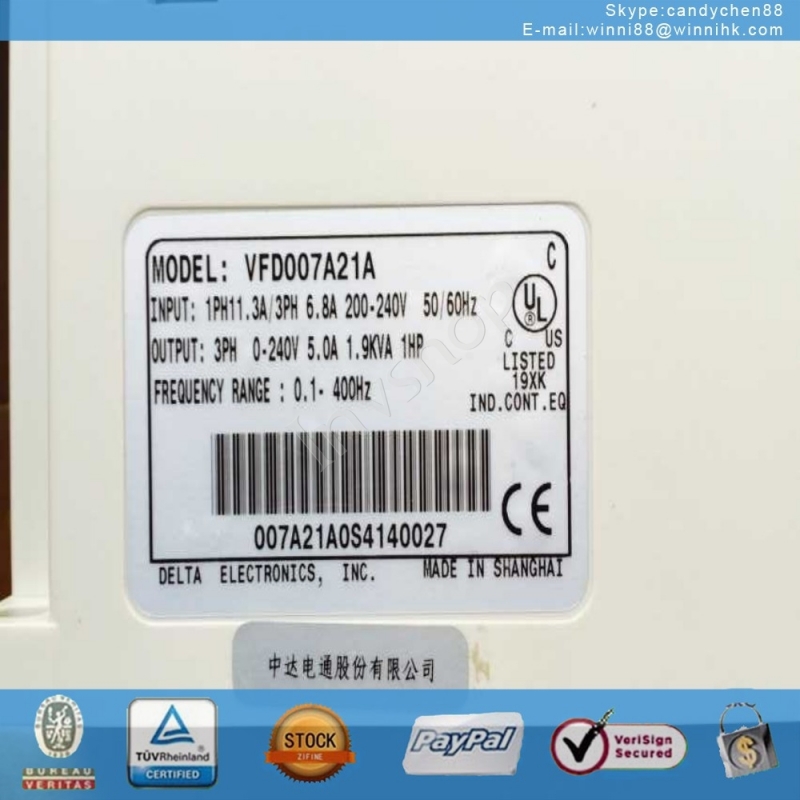 Delta VFD007A21A 220V0.75KW VFD-A