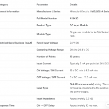 Mitsubishi A Series PLC A1SX30 input Module