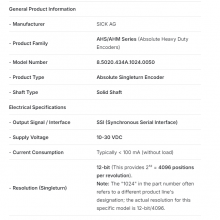 Kuebler 8.5020.434A.1024.0050 Encoder FOR New and Original MODEL