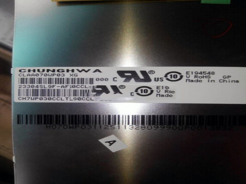 CLAA070WP03XG CPT 7 inch A-Si TFT lcd display Resolution 800*1280