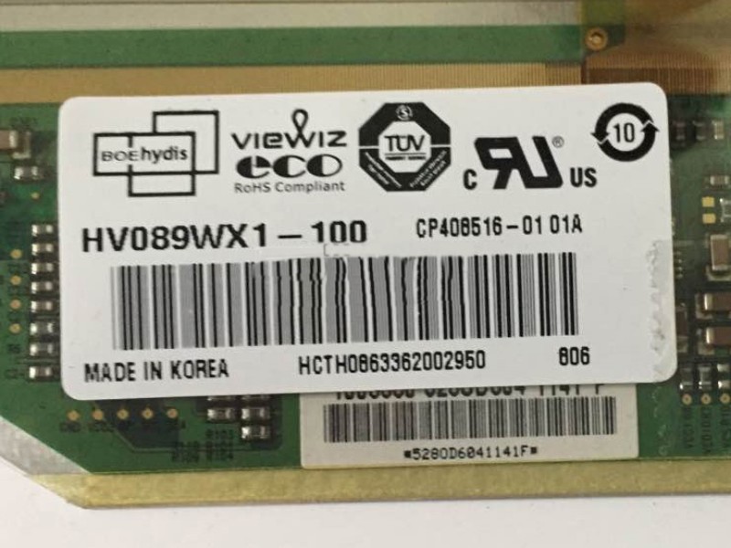 HV089WX1-100 8.9inch BOE a-Si TFT-LCD 167 PPI LCD Display Panel