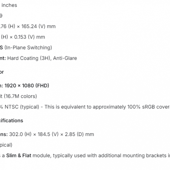 New and Original B133HAN03.2 AUO 13.3inch LCD Display