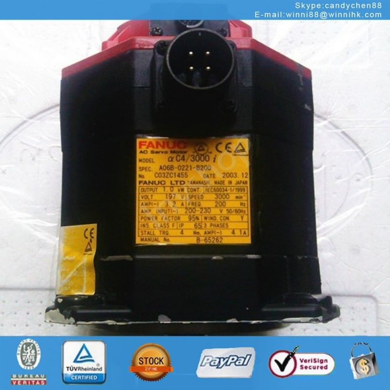 Used A06B-0221-B200 Servo motor for FANUC 60 days warranty