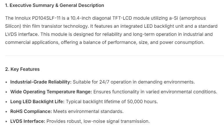 PD104SLF-11 PVI 10.4inch lcd panel PD104SLF
