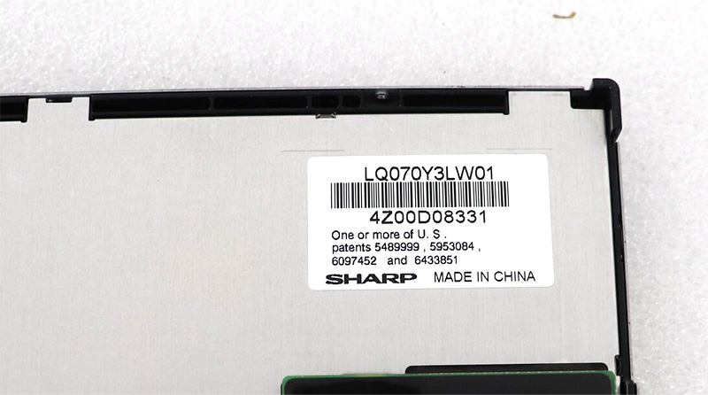 LQ070Y3LW01 7,0 Zoll 800*480 scharfe LCD-Platte 163,2×104×9,5 Millimeter Entwurf