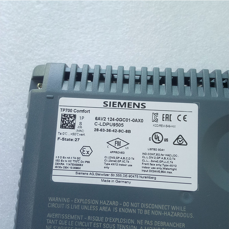 Siemens 6AV2 124-0GC01-0AX0 SIMATIC TP700 Comfort Panel