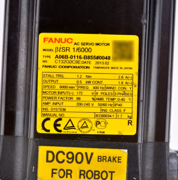 A06B-0116-B855#0048 Fanuc Servo motor USED