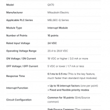 Mitsubishi Q Series PLC QX70 Input module