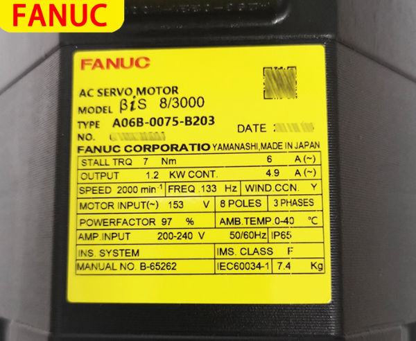 A06B-0075-B203 FANUC Motor FANUC Ninety percent new