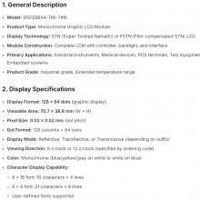 WG12864A-TMI-T#N brand new original LCD screen