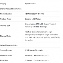 NEW LCD PANEL SCREEN 5.4INCH HDM128GS24Y-1-9JOS