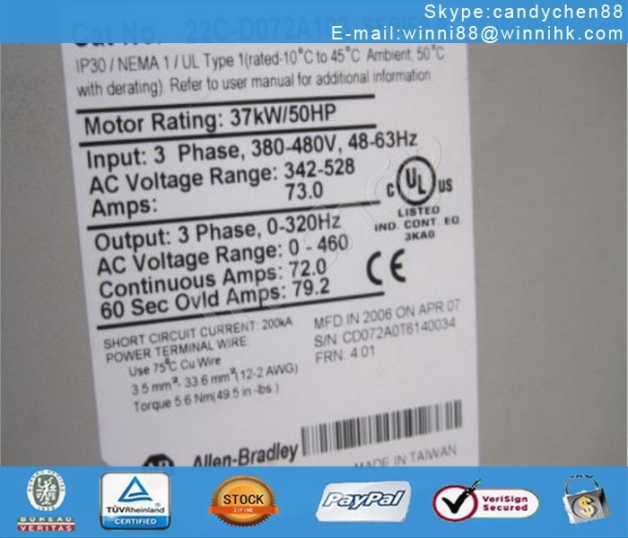 NEW AB AC Drive 22C-D072A103 inverter