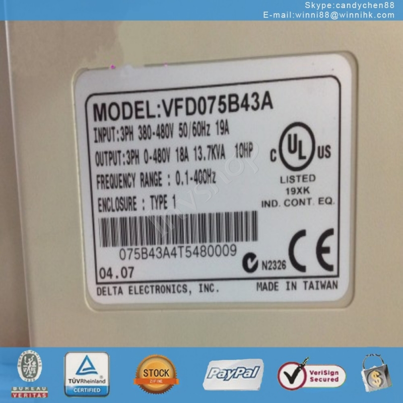 delta vfd075b43a 380v 7.5kw wechselrichter