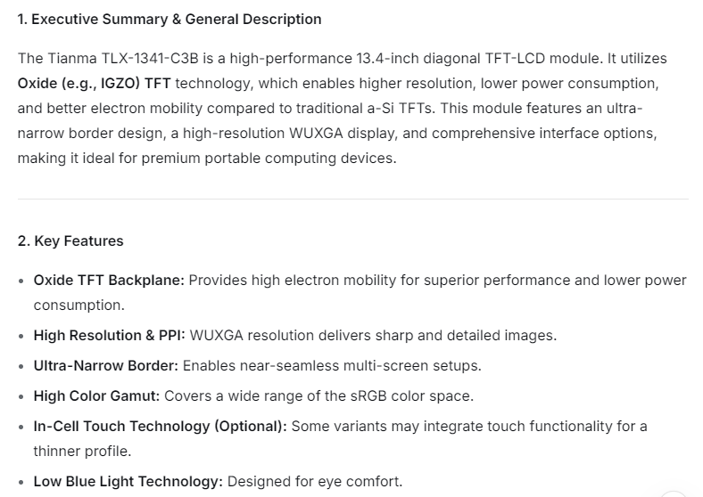 TLX-1341-C3B industrielle LCD-panel