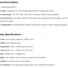 COM43H4N03XTC Ortustech 4.3