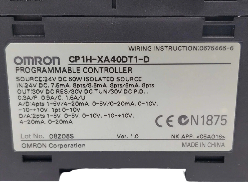 CP1H-XA40DT1-D Neue Original OMRON SPS Programmierbare Steuerung Goldlieferant