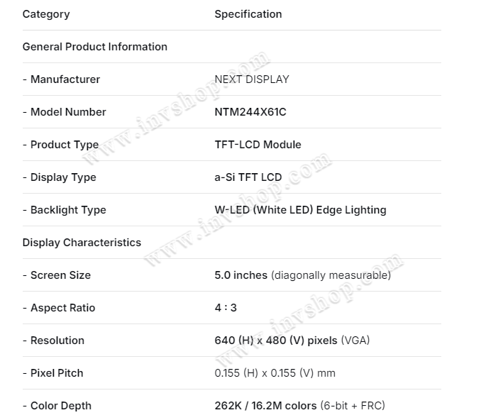 NEW LCD PANEL SCREEN 5.4INCH NTM244X61C