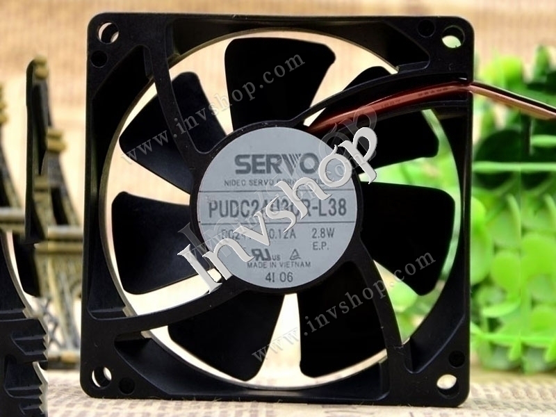 PUDC24U3CR-L38 24V 0.12A 2.8W 8025 8CM Fan