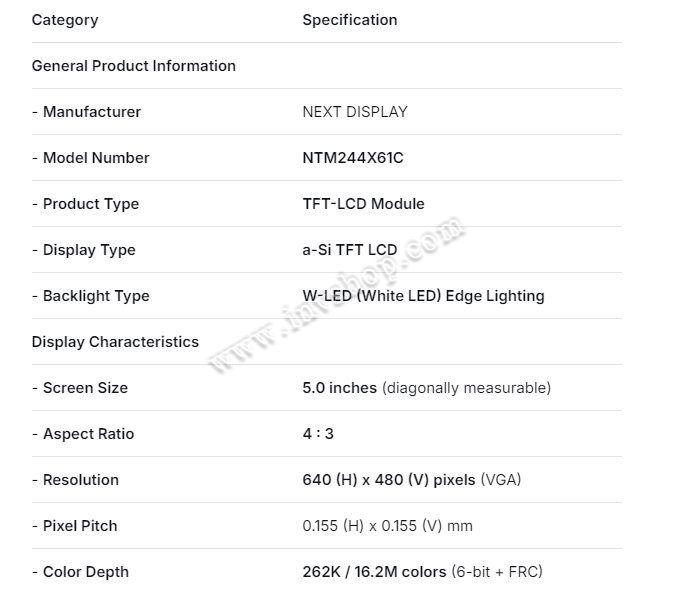 NEW LCD PANEL SCREEN 5.4INCH NTM244X61C