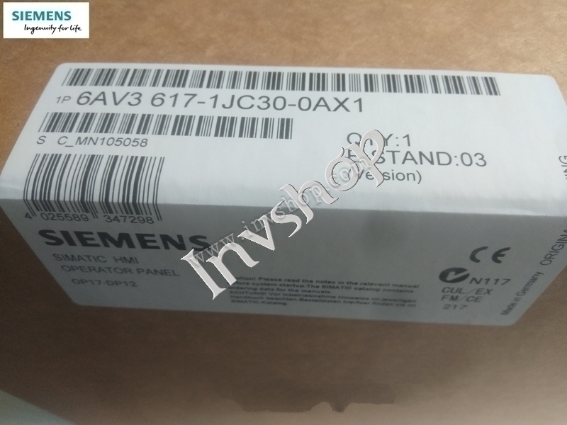 6AV3617-1JC30-0AX1 OP17/DP12LC Siemens TOUCH PANEL