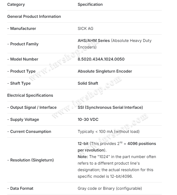 Kuebler 8.5020.434A.1024.0050 Encoder FOR New and Original MODEL