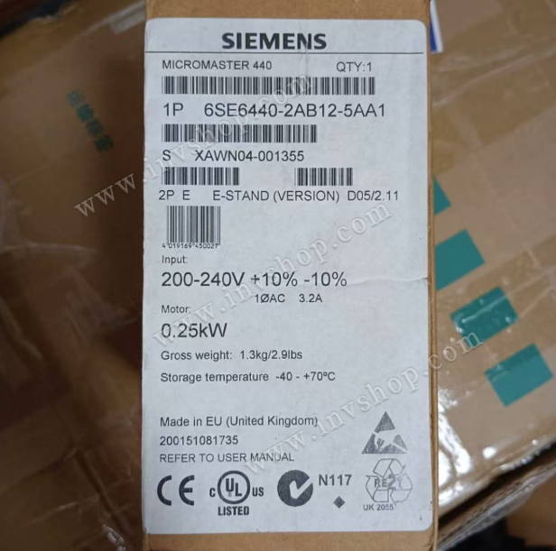 Siemens driver 6SE6440-2AB12-5AA1