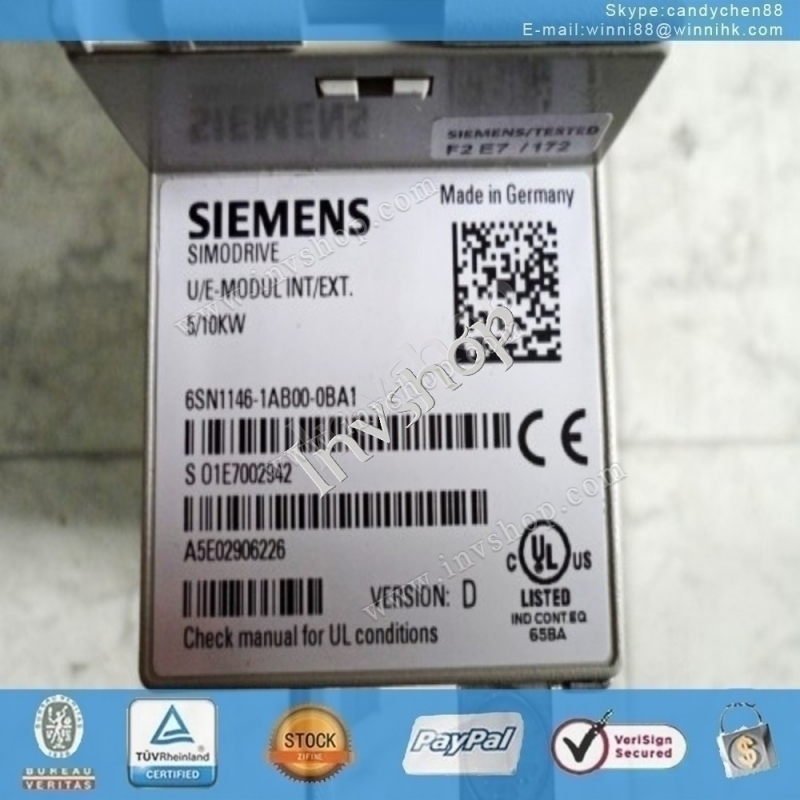 SIEMENS 6SN1146-1AB00-0BA1 Servo drive power supply