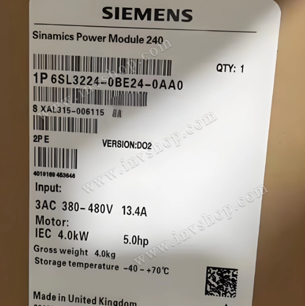 Siemens 6SL3224-0BE24-0AA0 SINAMICS G120 PM240 Power Module