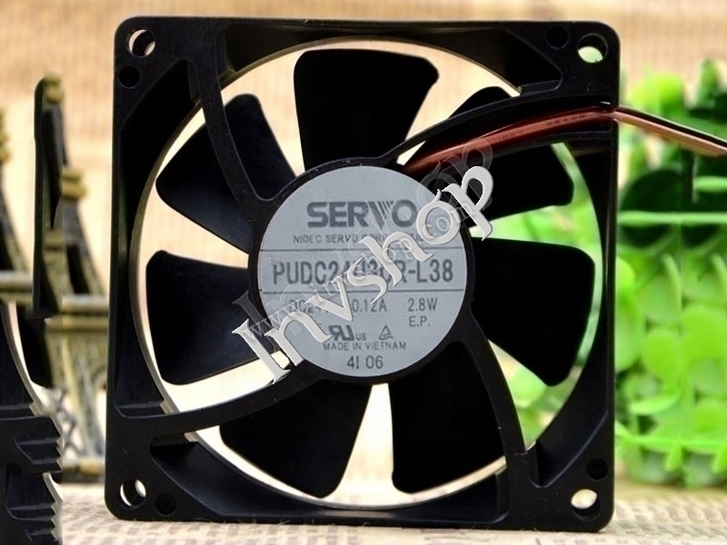 PUDC24U3CR-L38 24V 0.12A 2.8W 8025 8CM Fan