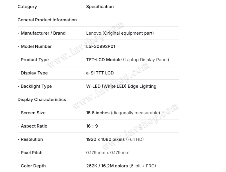 New Industrial LCD Display Panel L5F30992P01
