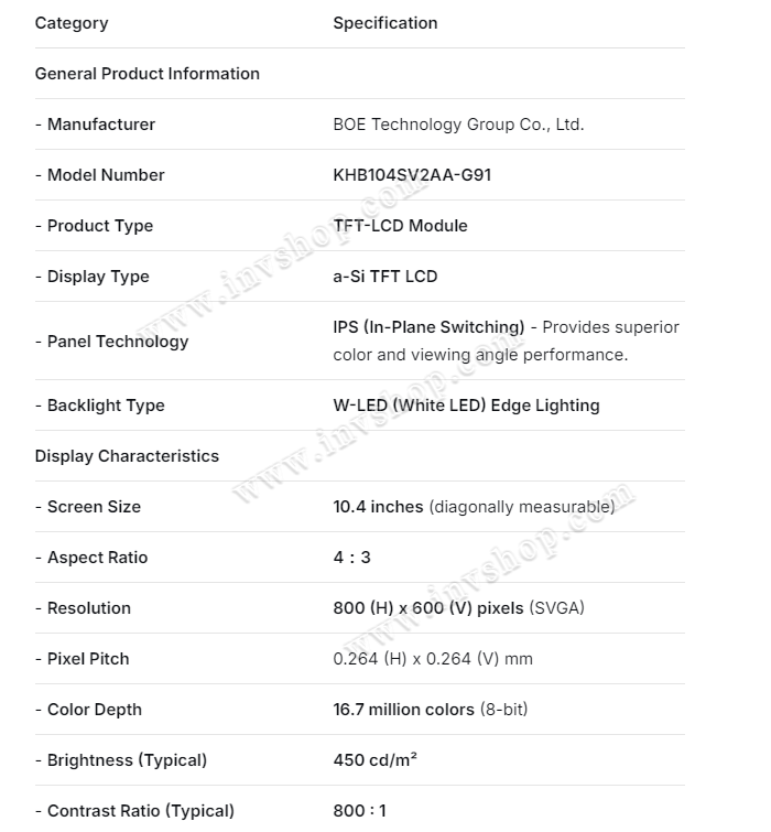 NEW KYOCERA LCD DISPLAY KHB104SV2AA-G91