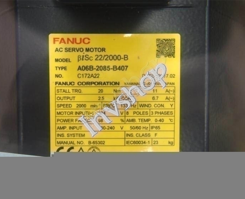 A06B-2085-B407 Fanuc AC Servo motor