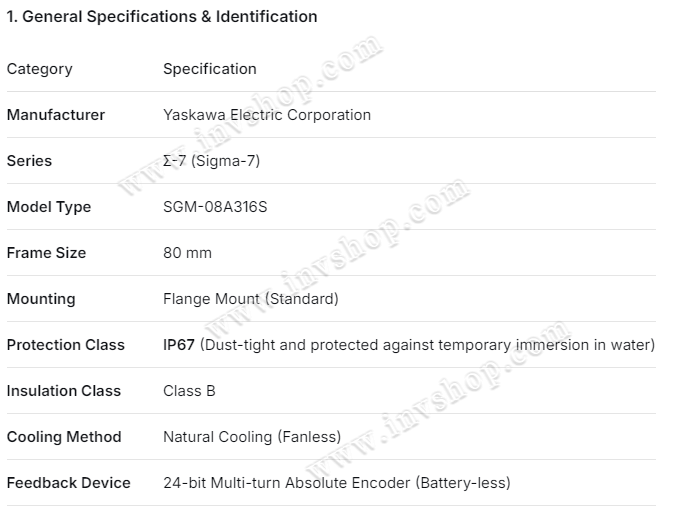 SGM-08A316S Yaskawa servo motor