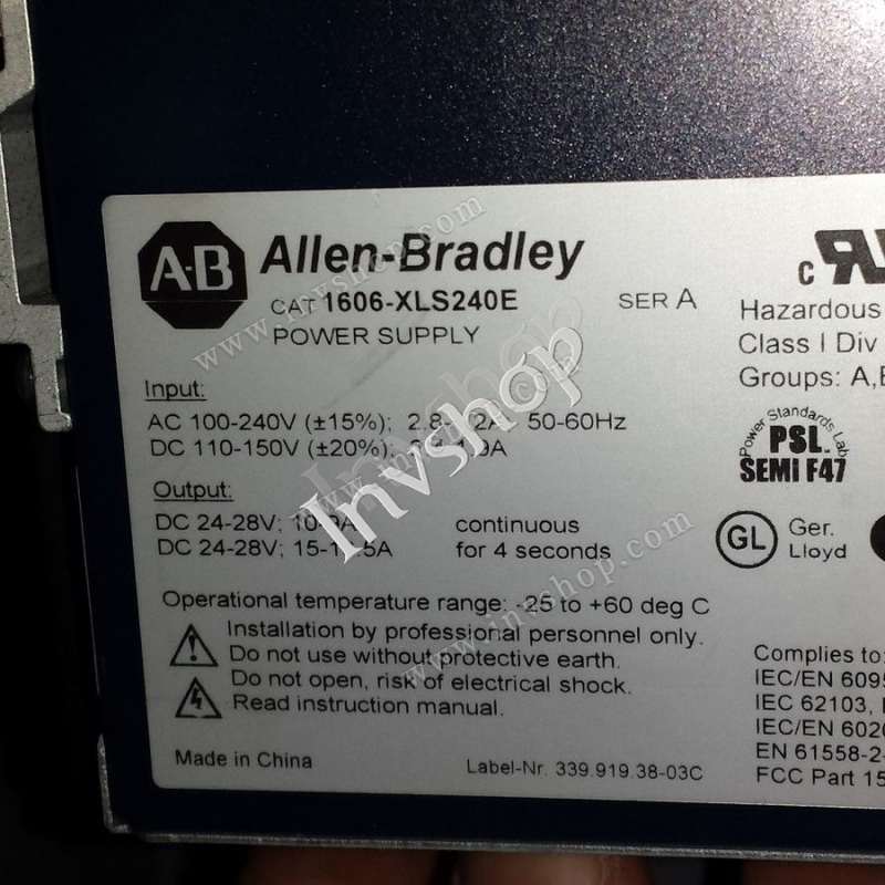 Allen Bradley 1606-XLS240E 03 unit power supply