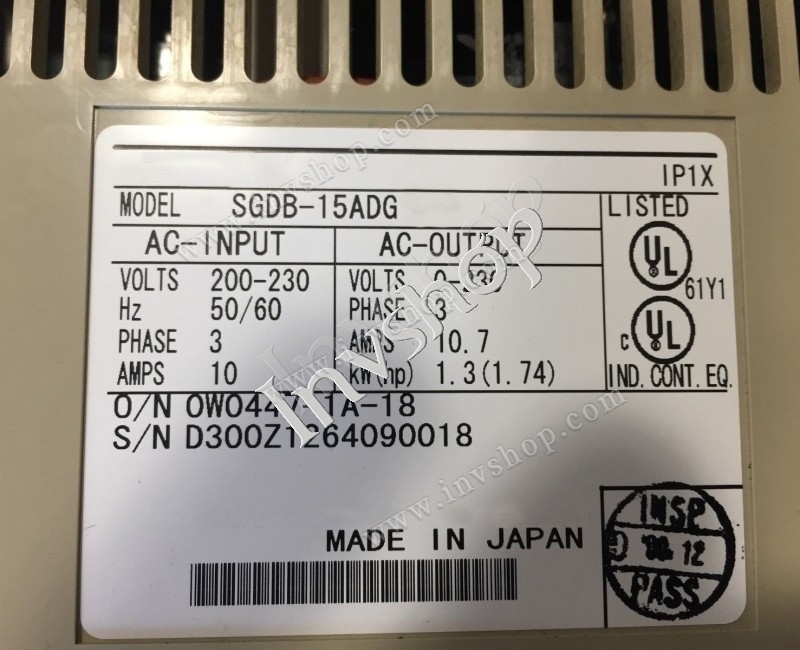 Yaskawa SGDB-15ADG Servo drive