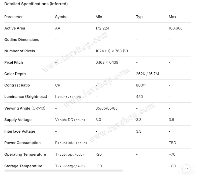 TV080X0M-NS0 BOE 8inch lcd display New and Orignal