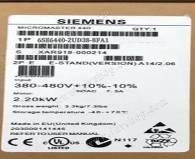 6SE6440-2UD38-8FA1 Siemens Frequency Inverter