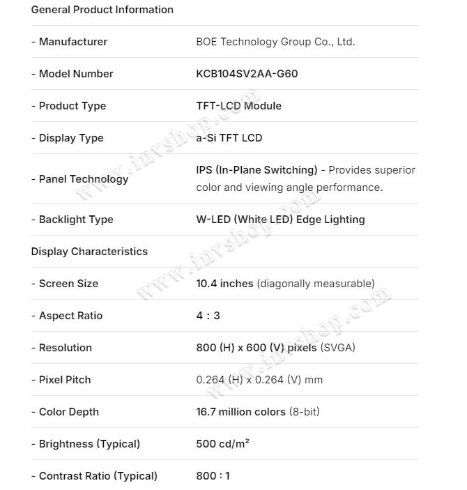 NEW KYOCERA LCD DISPLAY KCB104SV2AA-G60