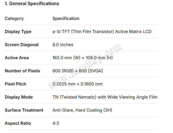 7.9'' FOR AUO LCD DISPLAY B080XAT01.1