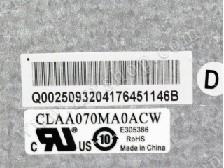 CLAA070MA0ACW 7.0 inch CPT mini lcd display Resolution 800(RGB)×600 SVGA