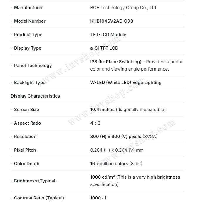 NEW KYOCERA LCD DISPLAY KHB104SV2AE-G93