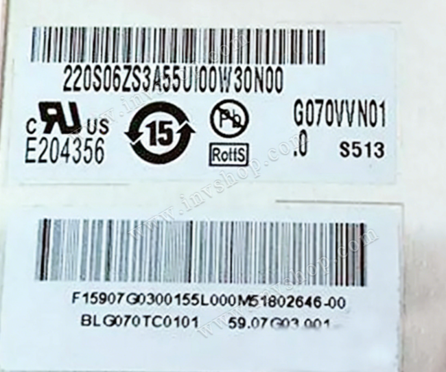 G070VVN01.0 AUO 7inch  800(RGB)×480  lcd display