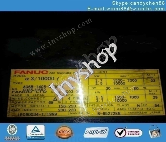 fanuc A06B-1405-B100 Spindle motor test OK