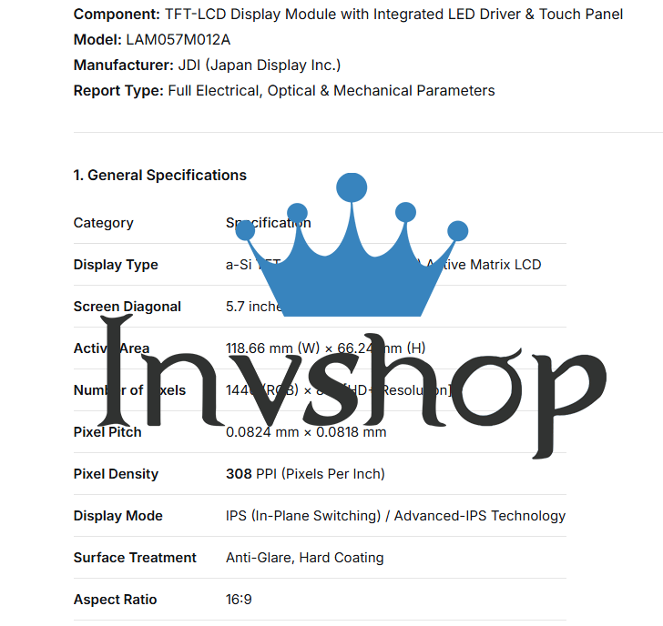 LAM057M012A LCD PANEL FOR DFP057V3-ZFLWA